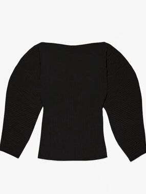 Updated:  Title: Mara Hoffman Nasira Sweater Black Ribbed Knit Puff Sleeve Size